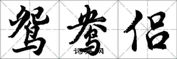 胡问遂鸳鸯侣行书怎么写