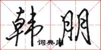 骆恒光韩朋行书怎么写