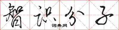骆恒光智识分子行书怎么写