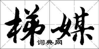 胡问遂梯媒行书怎么写