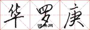 骆恒光华罗庚行书怎么写