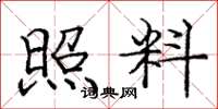 庞中华照料楷书怎么写