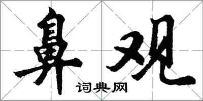 胡问遂鼻观行书怎么写