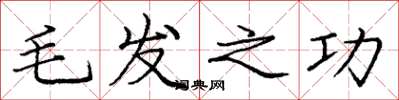 庞中华毛发之功楷书怎么写