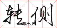 骆恒光转侧行书怎么写