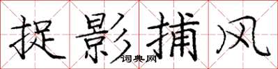 庞中华捉影捕风楷书怎么写