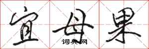 骆恒光宜母果行书怎么写