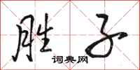 骆恒光胜子行书怎么写