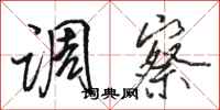 骆恒光调察行书怎么写