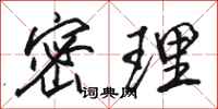 骆恒光密理行书怎么写
