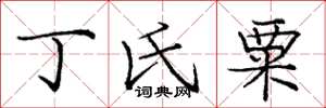 庞中华丁氏粟楷书怎么写