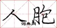 庞中华人胞楷书怎么写