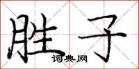 庞中华胜子楷书怎么写