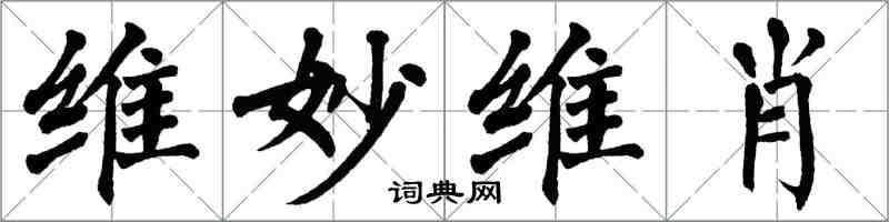 翁闿运维妙维肖楷书怎么写
