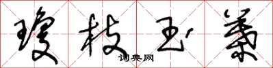王冬龄琼枝玉叶草书怎么写