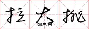 王冬龄拉大排草书怎么写
