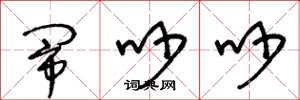 王冬龄闹吵吵草书怎么写
