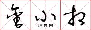 王冬龄金小相草书怎么写