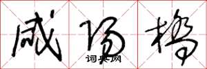 王冬龄咸阳桥草书怎么写