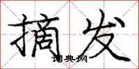 庞中华摘发楷书怎么写