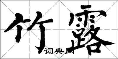 翁闿运竹露楷书怎么写