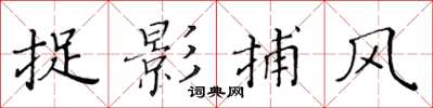 黄华生捉影捕风楷书怎么写