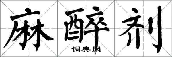 翁闿运麻醉剂楷书怎么写