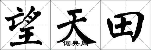 翁闿运望天田楷书怎么写