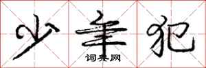 庞中华少年犯行书怎么写