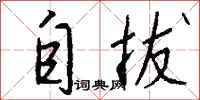 钱沛云自拔行书怎么写