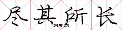 庞中华尽其所长行书怎么写