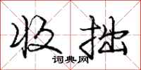 庞中华收拙行书怎么写
