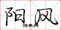 庞中华阳风行书怎么写
