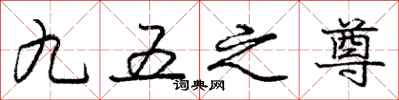 庞中华九五之尊行书怎么写