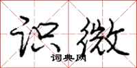 庞中华识微行书怎么写