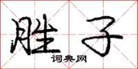 庞中华胜子行书怎么写