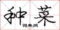 庞中华种菜行书怎么写
