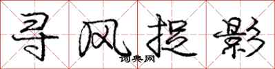 庞中华寻风捉影行书怎么写