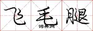 庞中华飞毛腿行书怎么写