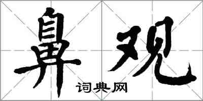 翁闿运鼻观楷书怎么写