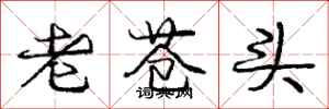 庞中华老苍头行书怎么写