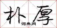 庞中华朴厚行书怎么写
