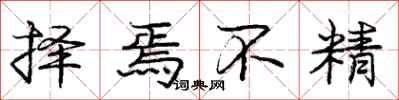 庞中华择焉不精行书怎么写