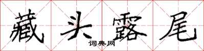 袁强藏头露尾楷书怎么写