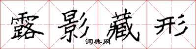 袁强露影藏形楷书怎么写