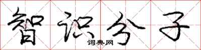 庞中华智识分子行书怎么写