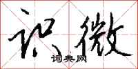 钱沛云识微行书怎么写