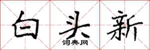袁强白头新楷书怎么写