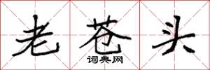 袁强老苍头楷书怎么写