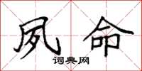 袁强夙命楷书怎么写